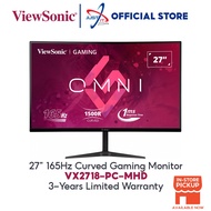 VIEWSONIC VX2718-PC-MHD 27" CURVED GAMING MONITOR ( 27" VA FHD / 165Hz / 1Ms / AMD FREESYNC / HD MI 