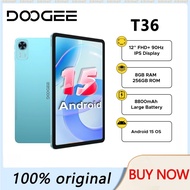 DOOGEE T36 Android 15 Tablet 8+256GB 12'' FHD+ 90Hz IPS Display Unisoc T620 Octa Core 8800mAh Widevi