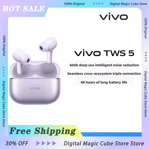 VIVO TWS 5 Wireless Earphone Bluetooth DeepX 4.0 Sound effects 60dB deep sea noise reduction Earphon