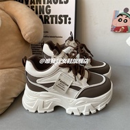 【现货24小时发】2025春内增高厚底老爹鞋女百搭小个子松糕休闲运动鞋增高8CM2025 Spring Height Increase Thick Bottom Dad's Shoes Women's