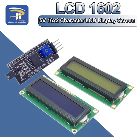 LCD1602 PCF8574T PCF8574 IIC/I2C / Interface 16x2 Character LCD Display Module 1602 5V Blue/ Yellow 