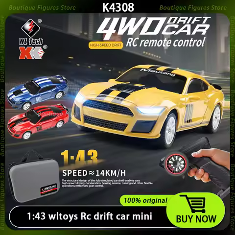 K4308 1:43 WLtoys Rc Car 2.4G 14km/h High-speed Remote Control Drift Car Mini 4wd Desktop Off-Road V