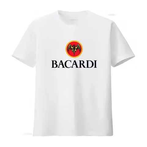 Bacardi Rum Logo White T Shirt Fast Shipping High Quality Stylish Design vintage Washed Comfortable 