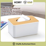 Citylife Bamboo Wood Tissue Box Easy Refill Minimalist Tissue Box