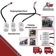 K55 Kapasitor Silinder Pompa Air AC 8-10-12uF 450VAC Capasitor Bulet - 8 micro farad Kulkas Mesin Cu