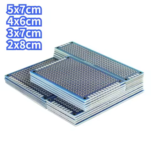 20pcs PCB Kit Board Prototype Breadboard Double Sided Circuit Boards Blue 2x8 3x7 4x6 5x7cm Universa
