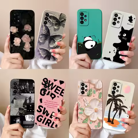For Samsung Galaxy A23 5G Case Cute Design Soft Liquid Silicone Back Cover For Samsung A 23 Full Pro