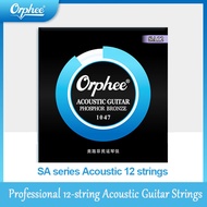 Orphee SA12 12-string Acoustic Guitar Strings in Phosphor Bronze Professional 12 String Folk Guitar 