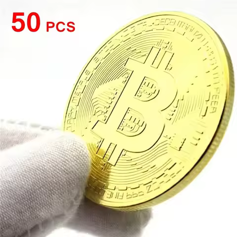 50pcs Bitcoin Creative Souvenir Gold Plated Coin Collectible Great Gift Bit Coin Art Collection Phys