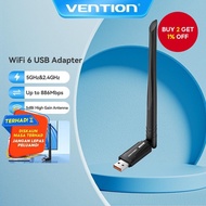 Vention Wifi 6 Usb Adapter, Dual Band 5ghz/24ghz, 600mbps, Audio Receiver & Transmitter for Pc Penga