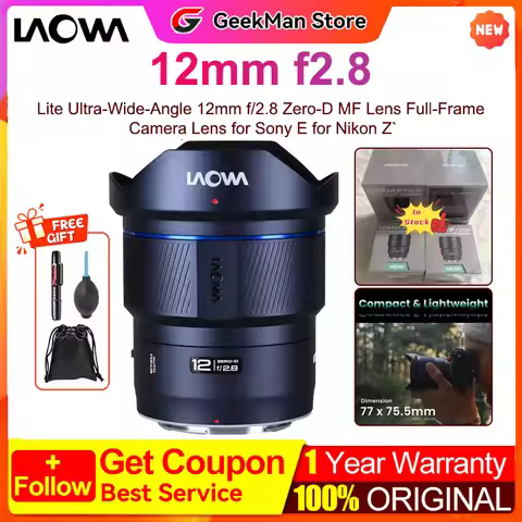 Laowa 12mm f2.8 Lite Ultra-Wide-Angle 12mm f 2.8 Zero-D MF Lens Full-Frame Camera Lens for Sony E Fo
