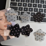 Cute glittery polka dot pentagram hair clip, girly cartoon hair clip, alligator clip, bangs hair cli