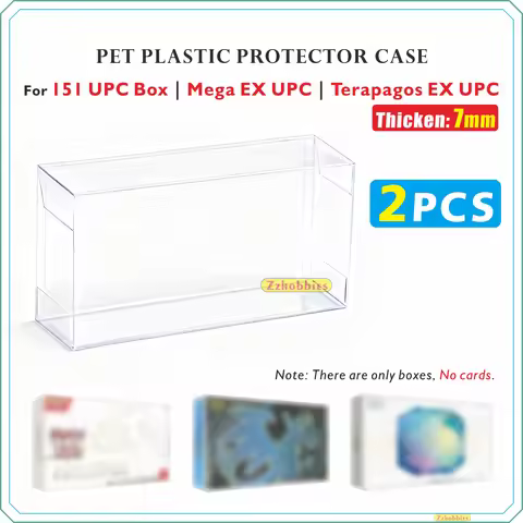 2PCS Clear Plastic Protector Case Super Thick 0.7mm For Mega Charizard EX UPC / 151UPC Box