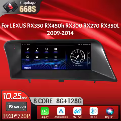 10.25inch For LEXUS RX350 RX450h RX300 RX270 RX350L 2009-2014 Car Radio Multimedia Carplay Snapdrago