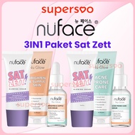 Nuface 3in1 Package Nu Glow Facial Wash Serum Sat Zett Brighten & Supple Skin Facial Wash Acne Prone