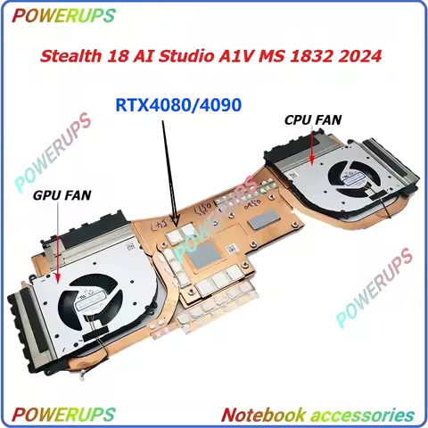 New Original Laptop CPU/GPU Cooler Heatsink&Fan For MSI Stealth18 AI Studio A1V MS-1832 1831 2024 rt