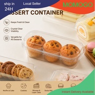 100pcs Cheesekut Plastic Container PET Packaging Rectangle with Lid Bekas Plastik Kek 蛋糕盒