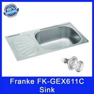 Franke GALASSIA GEX 611C Sink. Also known as FK-GEX611C. Stainless Steel 304. Switzerland Origin. Lo