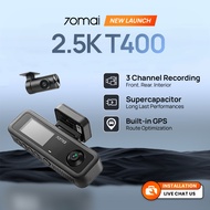 [2026 NEW] 70mai T400 3-Channel Dashcam 2.5K  | Built-in GPS | Infrared Night Vision | Supercapacito