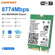 Comfast 8774Mbps WiFi7 Intel BE200 Network Card Bluetooth5.4 TriBand 2G/5G/6G BE200NGW Intel M.2 NGF