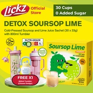 (Bundle of 30) LICKZ Soursop Lime Juice Sachets 30s – Light Detox | Clean & Glow Daily Drink + Free 