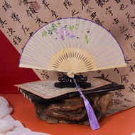 Zhou Embroidered Fan Folding Fan Hanfu Fan Antique Cheongsam Fan New Chinese Style Fan Cheongsam Fan