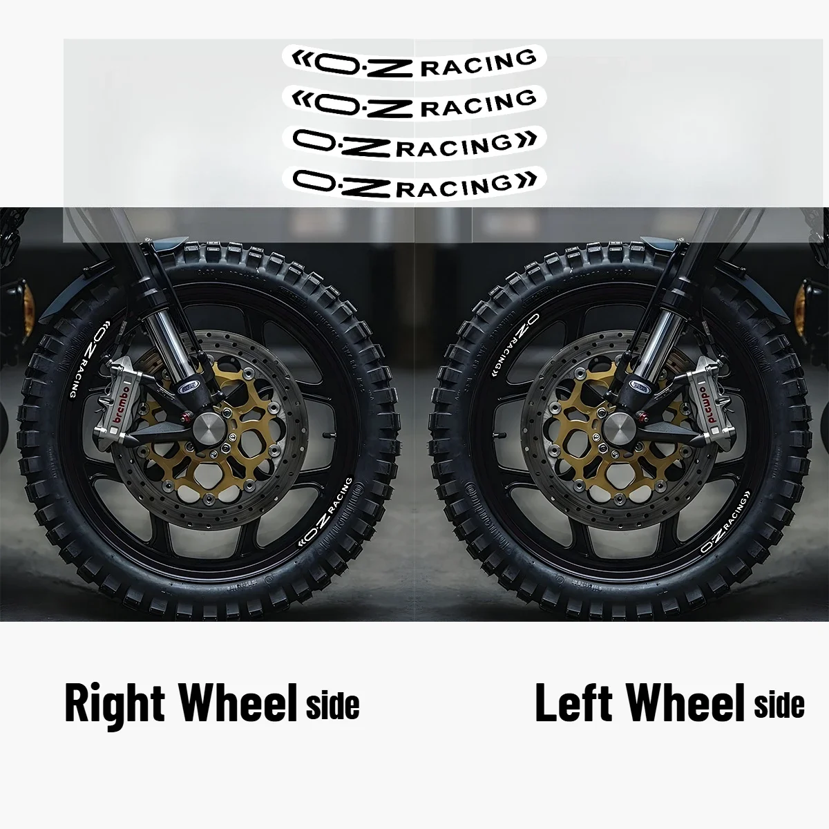 4Pcs/set Wheel Stickers 17Inch OZ Racing Motorcycle Mags Reflective Decal Rally Racing Hub Spokes on