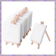 4 By 4 Inch Mini Canvas And 8*16cm Mini Wood Easel Set For Painting Drawing School Student Artist Su