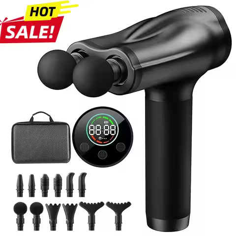 Double Head Handheld Mini Massager Gun with Deep Tissue Percussion Muscle Massage Gun Multifunctiona