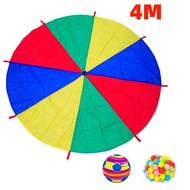 2M-4M Diameter Kids Outdoor Teamwork Game Prop Rainbow Parachute Toys Jump Bag Bounce Play Mat Schoo