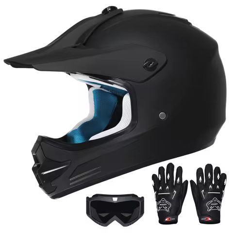 Kids Motocross Helmet Dirt Bikes ATVs Go Kart Off Road Motorcycle Helmet with Motocross Goggles and 