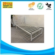 KLSB SINGLE BUJANG PUTIH/Single Metal Bed with Pull Out Bed Frame/ Katil Bujang Besi / Katil Besi KA