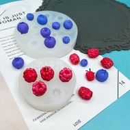 大小號藍莓樹莓硅膠模具仿真水果巧克力翻糖模具DIY香薰蠟燭模
