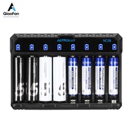 แอสลักซ์®NC08ที่ชาร์จ2A อัจฉริยะชนิด C 8ช่องสำหรับ1.2V Ni-MH/Ni-Cd ดับเบิลเอทริปเปิลเอ1.5V Li-Ion 14