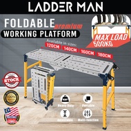 PREMIUM Working Platform Foldable 4 Casters Stool Work Bench Folding Scaffolding Paint Ladder Stand 