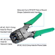 【Exclusive】 Crimping Network Cable Clamp +Professional Network Cable Tester RJ45 RJ11 RJ12 CAT5 UTP 