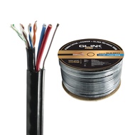 GLINK GLG5011 OUTDOOR CABLE สายแลนภายนอกพร้อมไฟและสายสลิงCAT5E GOLD SERIES ความยาว 305เมตร (ไม่เข้าห