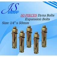 JS-8390 50pcs 1/4" x 50mm Dyna Bolt ( Sleeve Anchor ) or (Expansion Bolt)