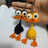 Funny duck keychain made of handmade wool | Handmade crochet funny duck keychain
