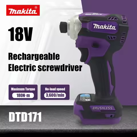 Makita DTD171 Purple Brushless Electric Drill Driver Compact Rechargeable Screwdriver Home Improveme