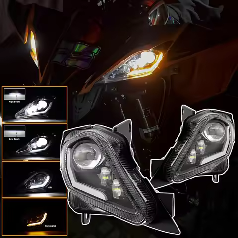 DOT E24 ATV LED Headlight for Yamaha Raptor 700 700R 350 250 YFM 250 350 700 with LED DRL & Turn Sig