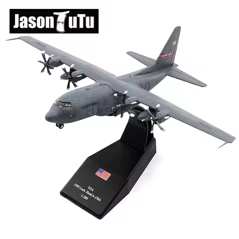 JASON TUTU 1:200 Diecast Airplane Model American AC-130 Attack Air Gunship Aircraft Model Alloy C-13