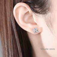 Total 2.4ct Four-leaf Clover Full Moissanite Diamond Stud Earrings S925 Sterling Silver Earrings Gen