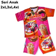 Kids Junior Jersey Set Cartoon Character Snack Dunkin Donuts Donuts Numbers Ages 2-7 Years Sublime P