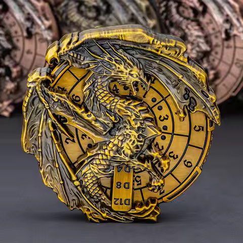 7 in 1 Fidget Spinner D&D Dice, DND Metal Roulette Dice Set with Gift Box, Dungeon and Dragon Role P