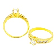 แหวนไม่ลอก แหวนหุ้มทอง ไม่ลอกไม่ดำ แหวนทองประดับเพชร น้ำหนัก2สลึง ทองเคลือบแก้ว แหวนทองปลอม เหมือนจริงที่สุด แหวนทอง ทองโคลนนิ่ง
