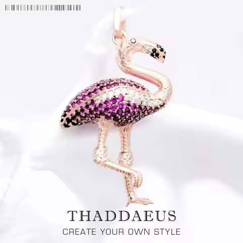 Pendant Red Bird Large New Fashion Glam Sterling 925 Silver Jewelry Europe Style Accessorie Gift For