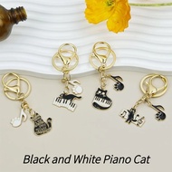 Black And White Piano Cat Keychain Keychain Pendant Backpack Handbag Decoration Piano Cat