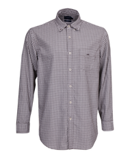 ARROW Gingham Oxford Shirt เสื้อเชิ้ตแขนยาว ลายตาราง ทรง Smart สีน้ำตาล MACM101-BR