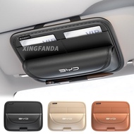 1/2pcs Car Logo Sunvisor Glasses Bag Leather Car Cards/Tickets Storage Box for BYD Atto 3 Yuan Plus 